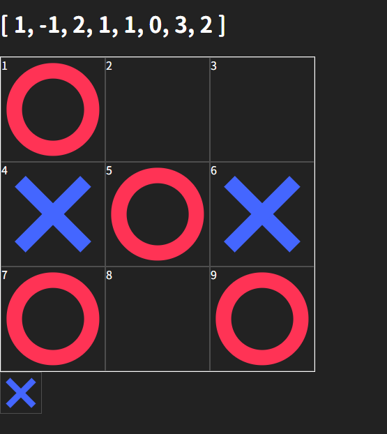 井字圈叉遊戲:步驟十,.reduce() 相加數值