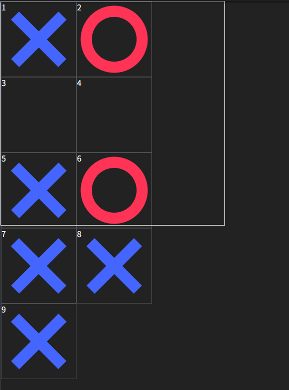 井字圈叉遊戲：步驟六，調整HTML及CSS排列成為九宮格